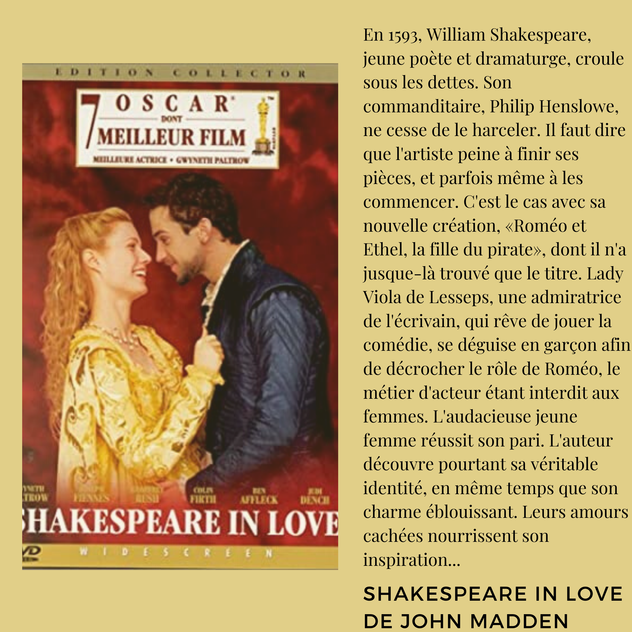Film #5 Shakespeare in Love de John MADDEN